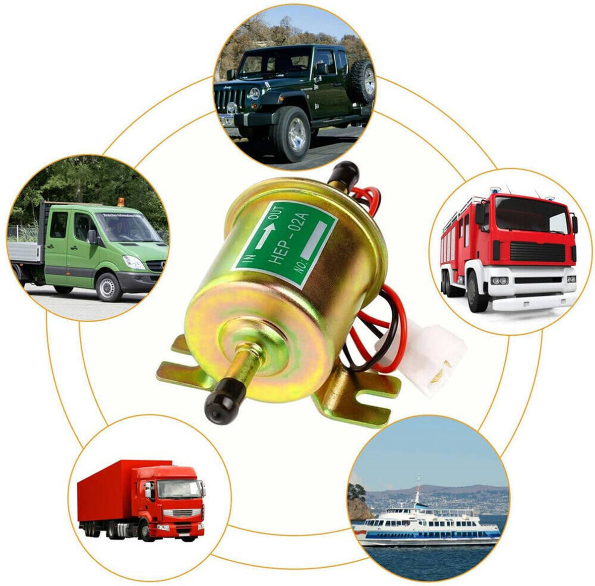 Bethesda Industrial HEP-02A Inline Fuel Pump 12v Electric Transfer Low Pressure Gas Diesel Fuel Pump