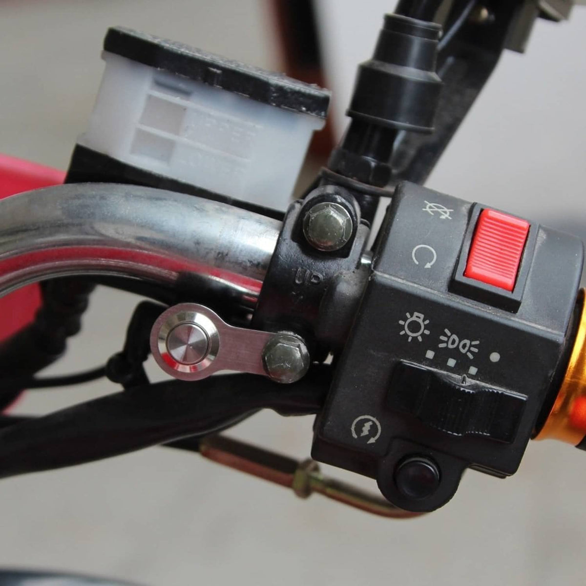 Bethesda Industrial ATV Motorcycle Switch Light LED ON OFF Latching Button Stainless steel bracket