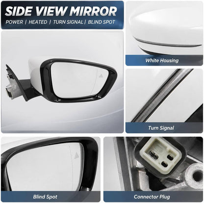 Bethesda Industrial Passenger Side Mirror w/Blind Spot White For 2019-2023 BMW 320i 330i 330e