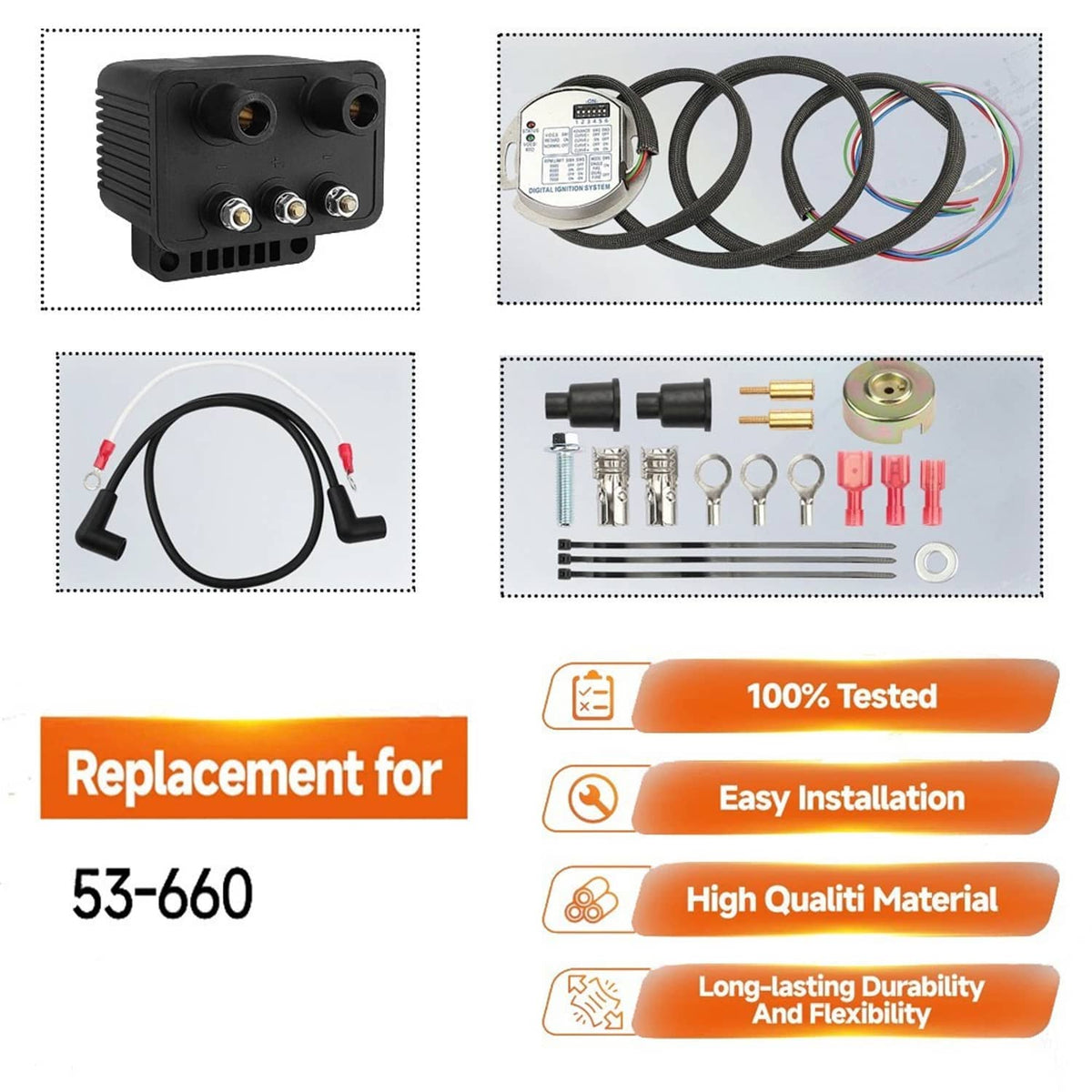 Bethesda Industrial Single Fire Programmable Ignition Kit For 1970-03 Harley-Davidson Big Twin Evo