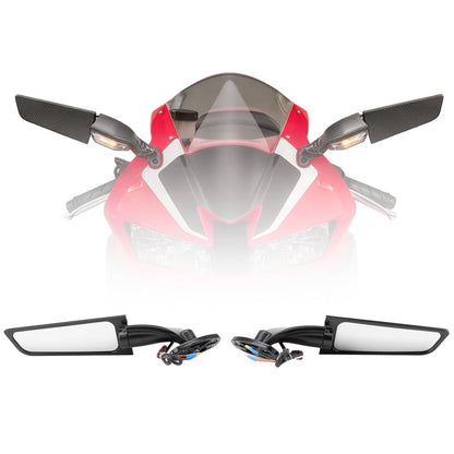 Bethesda Industrial Upgrade Wind Wing Side View Mirrors w/Turn Signal For Kawasaki Ninja 400 2018-24