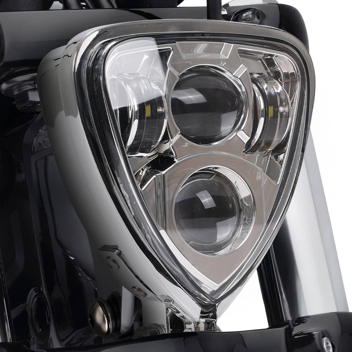Bethesda Industrial Triangle Motorcycle Headlight Head lamp for Harley Motorcycle Chopper Cafe Racer