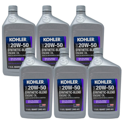 Bethesda Industrial (6) Genuine OEM Kohler 25 357 68-S SAE 20W-50 4-Cycle Engine Oil 1 Quart