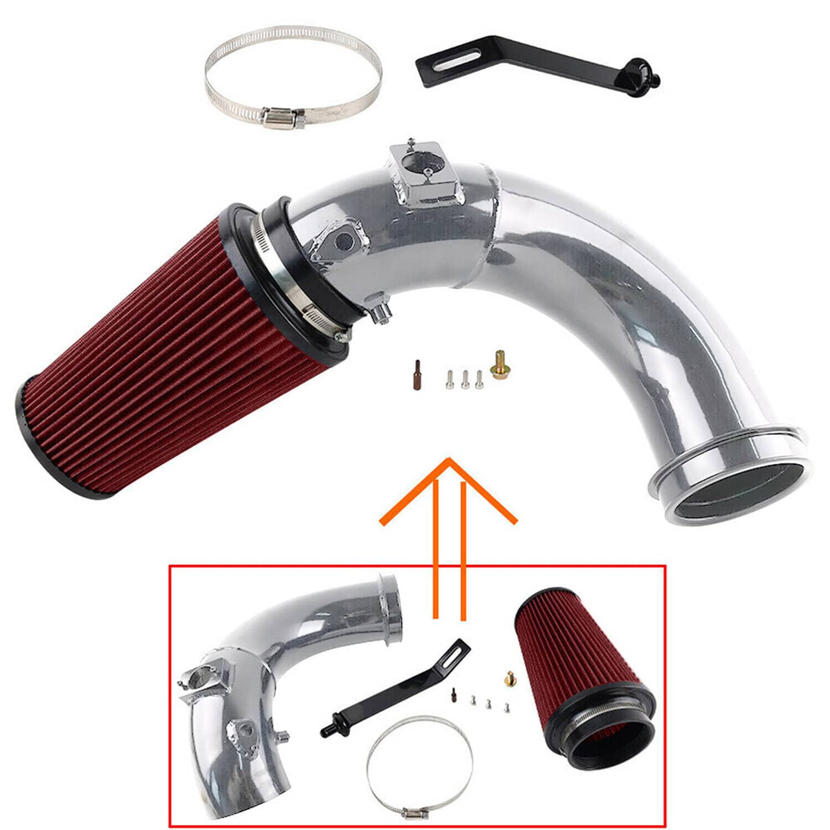 Bethesda Industrial 4" Cold Air Intake & Filter For 2007.5-2012 Dodge Ram 2500 6.7L Cummins Diesel