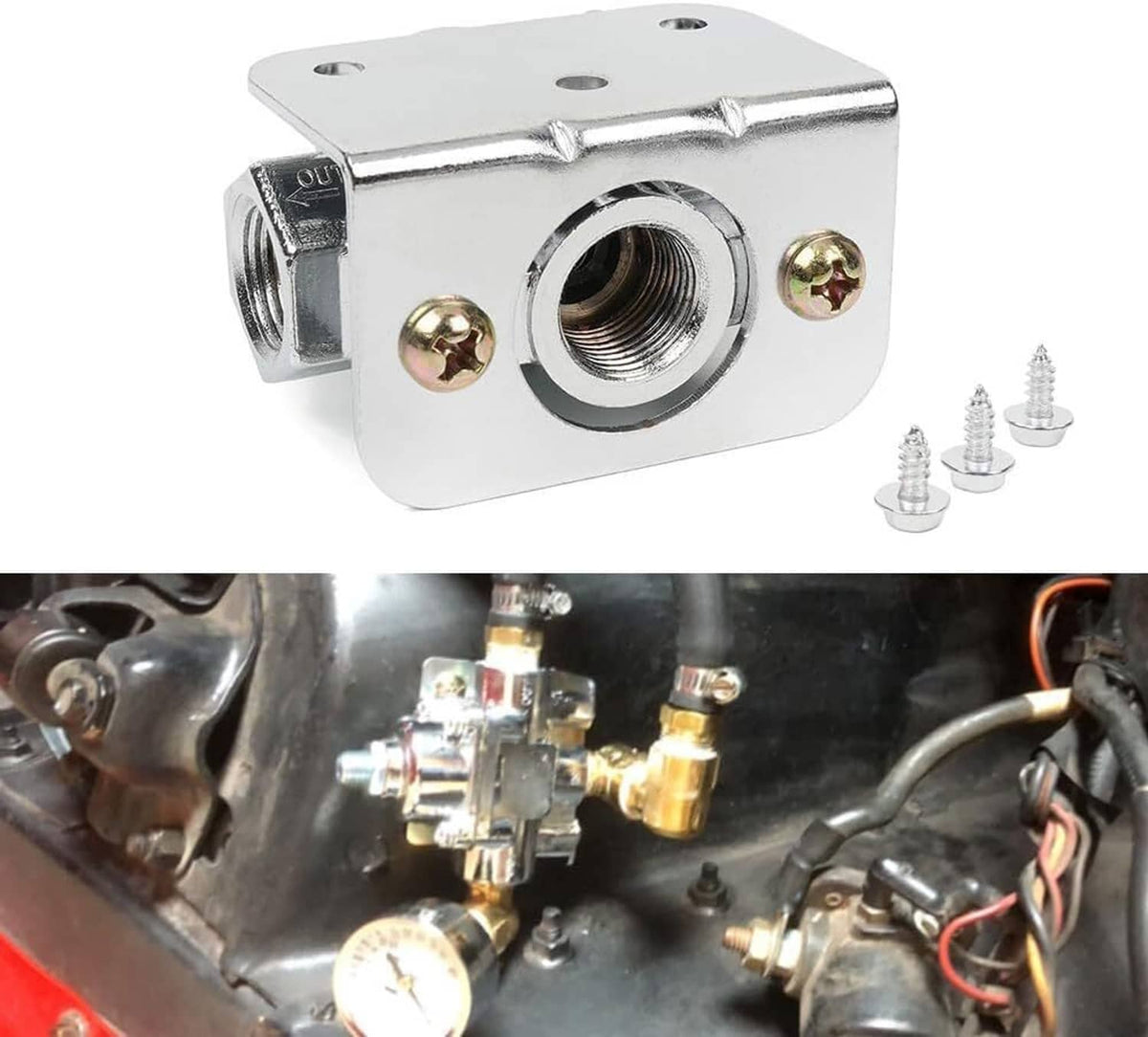 Bethesda Industrial Fuel Pressure Regulator Carburetor Chrome Fit Holley 12-803 2 Port 4 1/2 to9 PSI