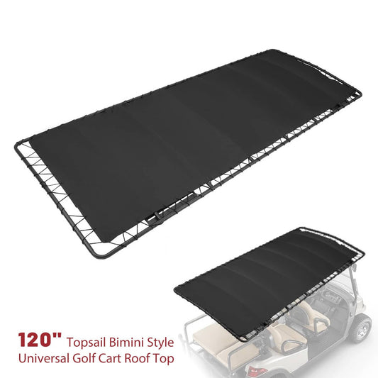 Bethesda Industrial 120" Bimini Style Golf Cart Roof Top Sun Top Tubular Canopy For EZGO Club Car
