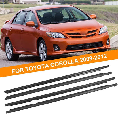 Bethesda Industrial 4Pcs Door Window Weatherstrips Belt Seal Moulding Trim For Toyota Corolla 09-12