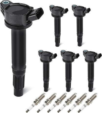Bethesda Industrial 6Pcs Ignition Coil & Platinum TT Spark Plug For Toyota Lexus Camry 90919A2002