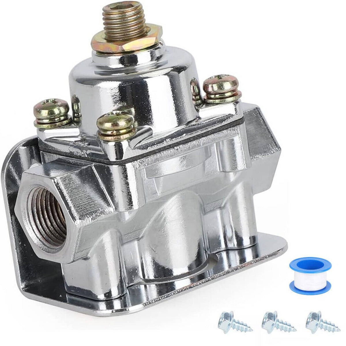 Bethesda Industrial Fuel Pressure Regulator Carburetor Chrome Fit Holley 12-803 2 Port 4 1/2 to9 PSI