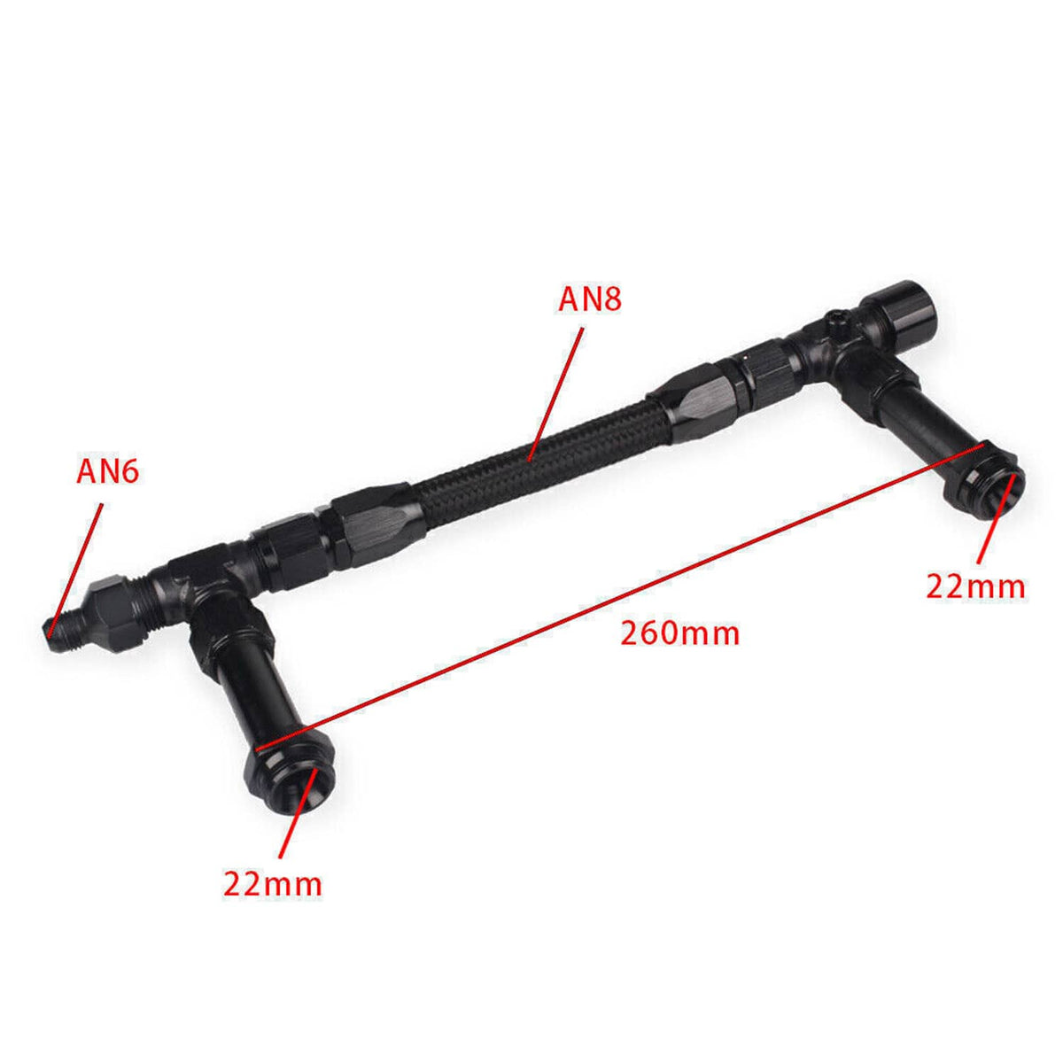 Bethesda Industrial AN8 Dual Feed Carb Fuel Line Braided Fuel Line Kit For Holley 4150 Carburetor