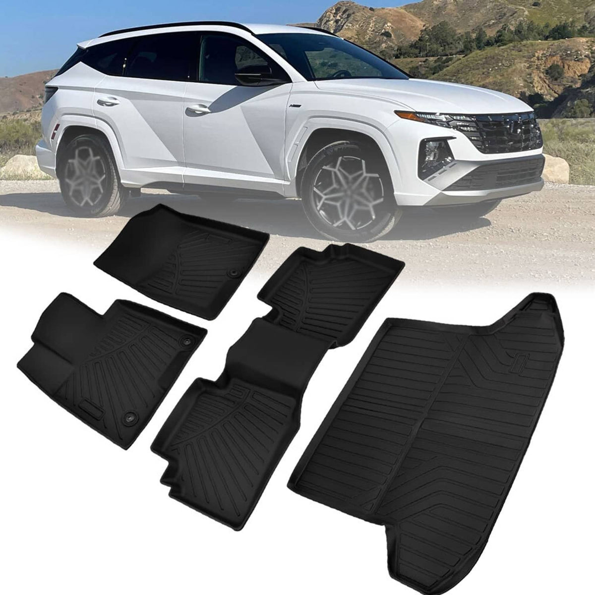 Bethesda Industrial Car Floor Mats Trunk Cargo Liner Accessories Full Set For Hyundai Tucson 2022-25