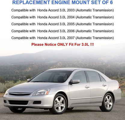 Bethesda Industrial 6Pcs Engine Mount & Trans Mounts Kits For 03-07 Honda Accord 3.0L A4527HY A4526H