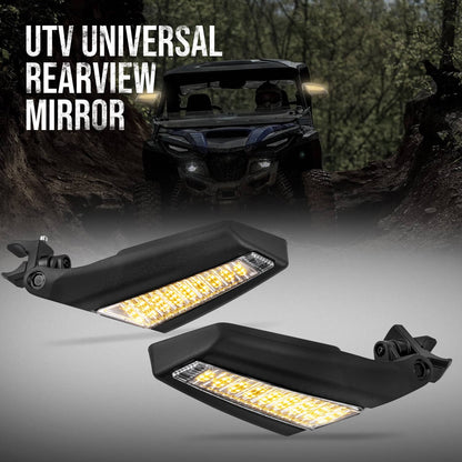 Bethesda Industrial 1.5"-2" LED Rear View Mirrors UTV ATV For Can-Am X3 Polaris RZR Yamaha Honda