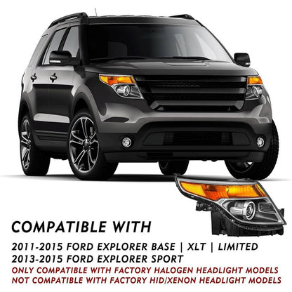 Bethesda Industrial Passenger Side For 2011-2015 Ford Explorer Headlight Factory Halogen Headlamp