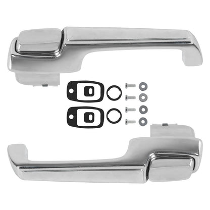 Bethesda Industrial Chrome Pair Outside Door Handles For 1967-1972 Chevy C/K 10 20 30, GMC C/K 15 25