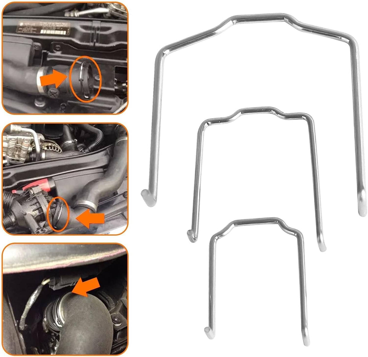 Bethesda Industrial Radiator Hose Retaining Spring Clip Clamp 0.87in 1.07in 1.83in U” shape For BMW