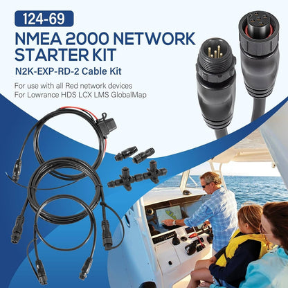 Bethesda Industrial 124-69 NMEA 2000 Network Starter Kit Replace for Lowrance N2K-EXP-RD-2 Cable Kit