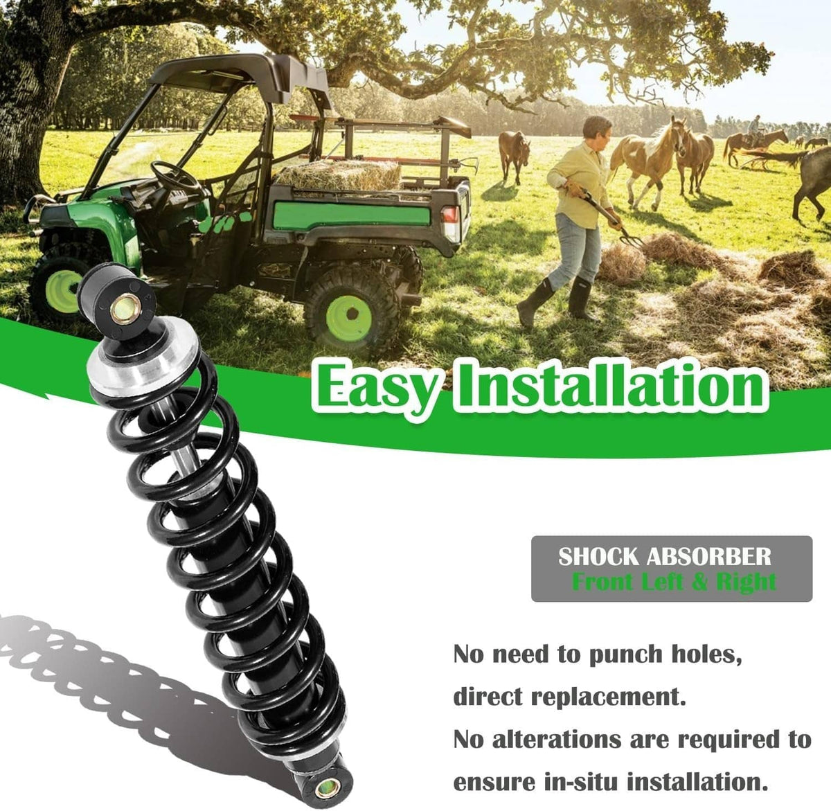 Bethesda Industrial 2 Pcs Front Suspension Heavy Duty Shock Absorber Kit For John Deere AM130448