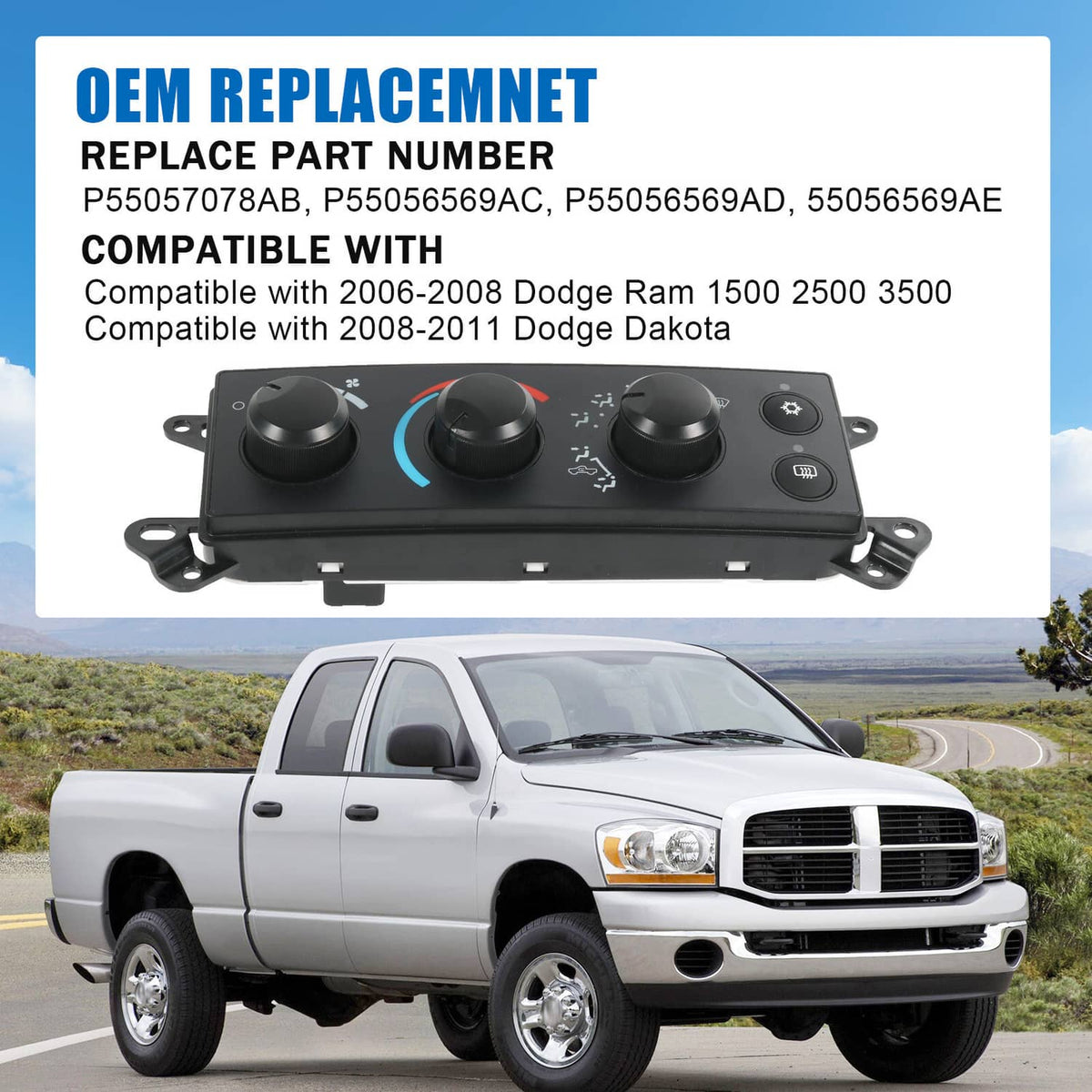Bethesda Industrial A/C Heater Climate Control Module for 2006-2008 Dodge RAM 1500 2500 Dakota 08-11