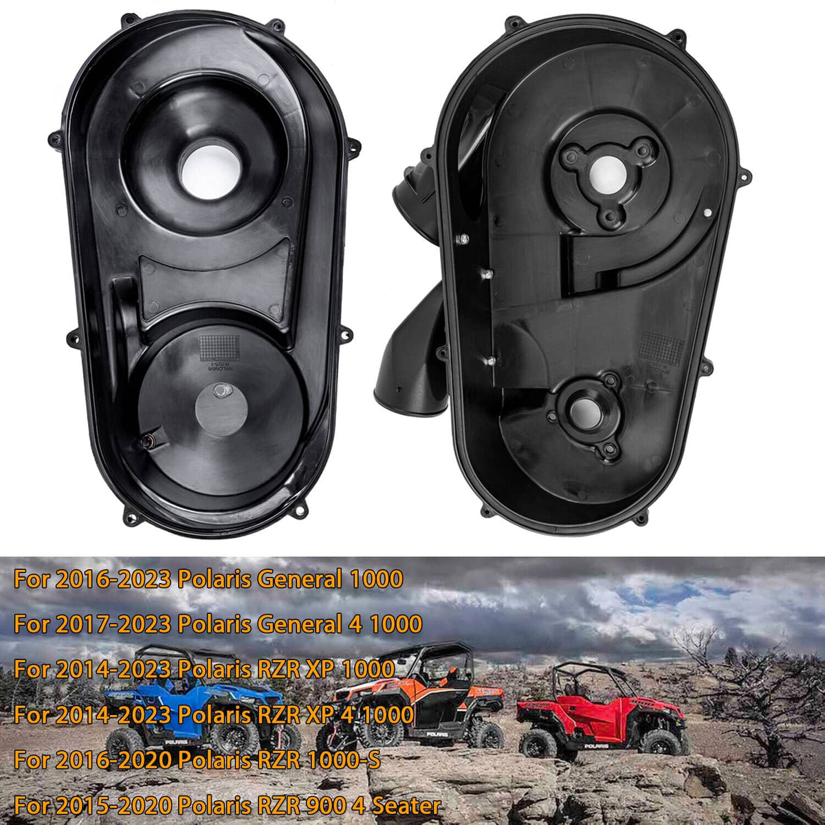 Bethesda Industrial UTV Outer and Inner Clutch Belt Cover Set Fit for Polaris Ranger XP 900 / 1000