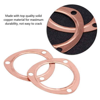 Bethesda Industrial New Set 3" Copper Header Exhaust Collector Gaskets Flanges 3 Bolt Universal