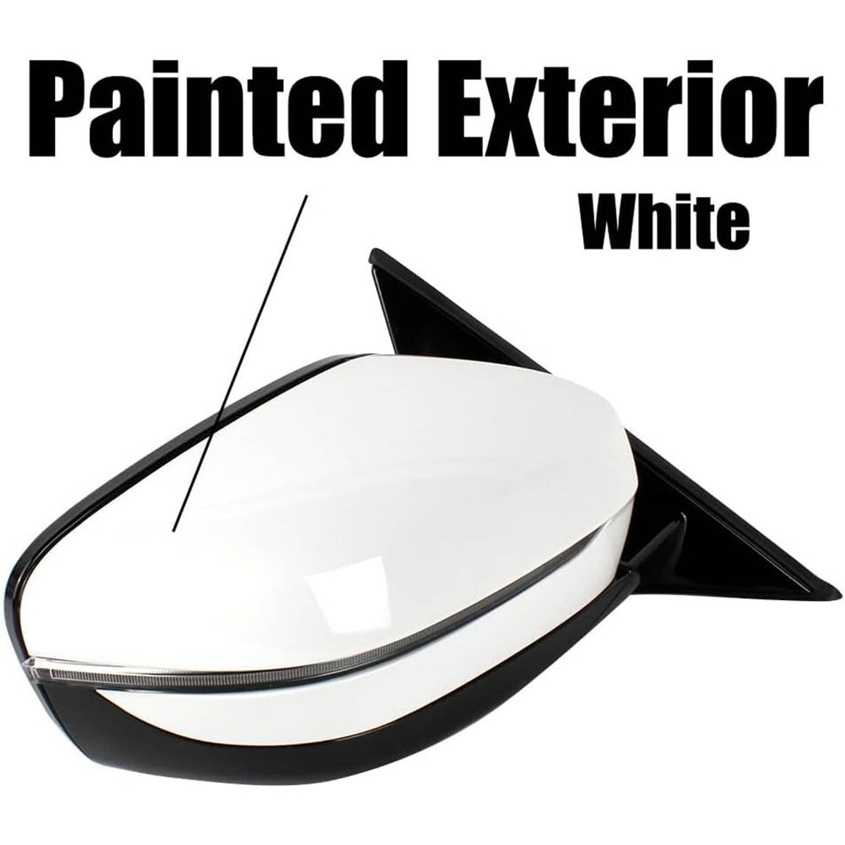Bethesda Industrial Passenger Side Mirror w/Blind Spot White For 2019-2023 BMW 320i 330i 330e