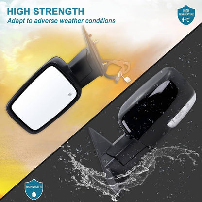 Bethesda Industrial Mirrors LH+RH For 2013-2019 Ram 1500 Power Fold Power Adjust Heated Puddle Light