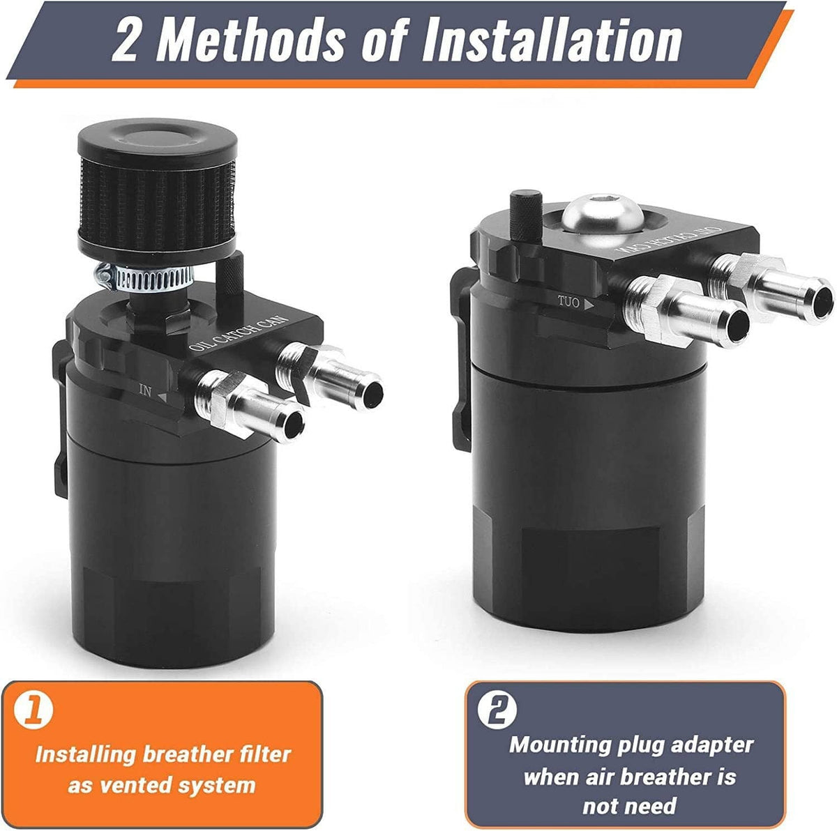 Bethesda Industrial Universal Oil Catch Can Kit Reservoir Baffled Tank with Breather Filter Aluminum