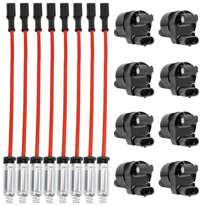 Bethesda Industrial For GMC Chevy Silverado 1500 5.3L 6.2L 8Pack Round Ignition Coil Spark Plug Wire