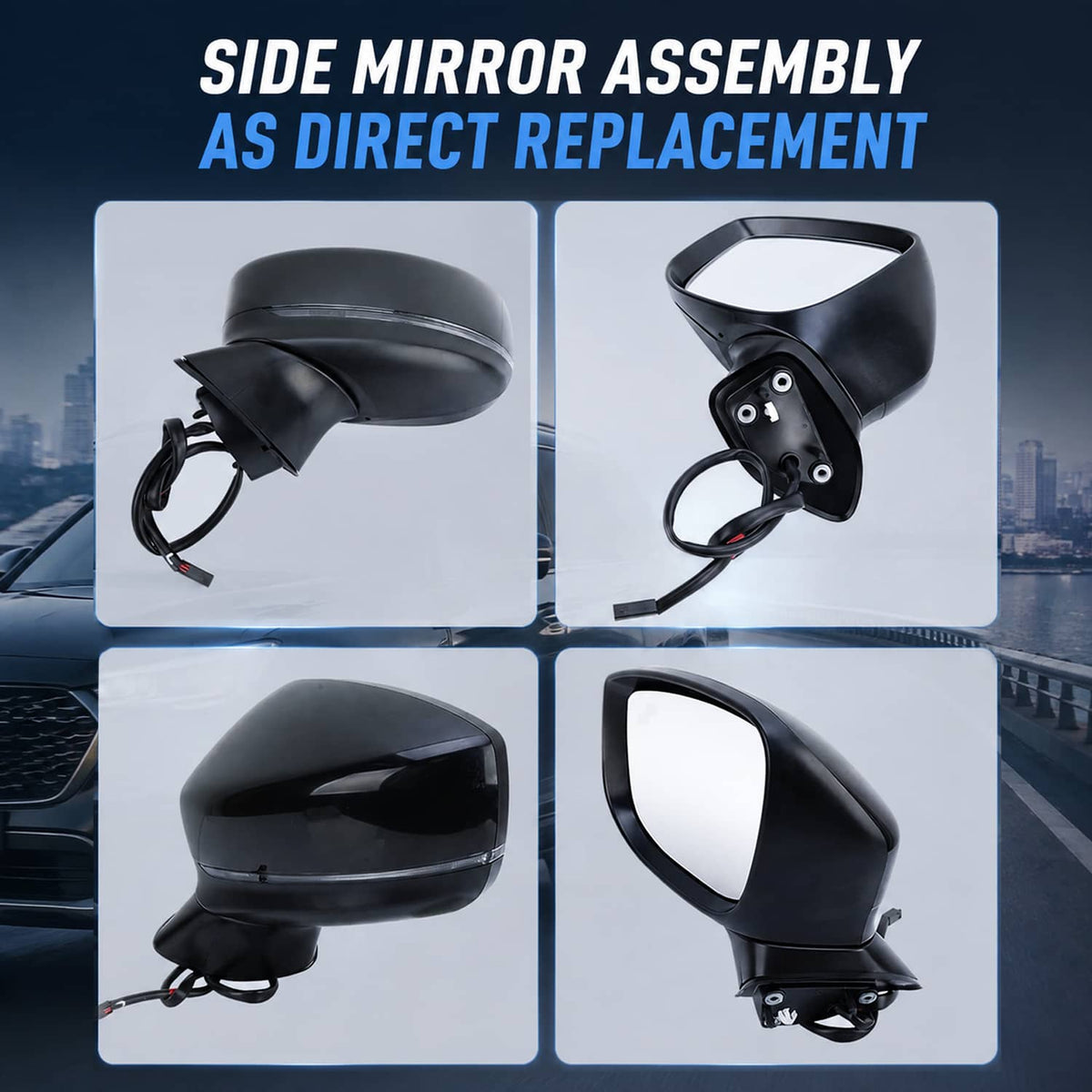 Bethesda Industrial Left Driver Side Mirror for 2017-24 Mazda CX-5 With BSM Power Turn Signal Light