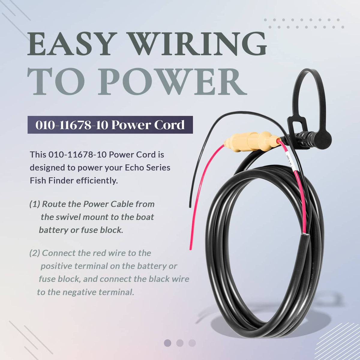 Bethesda Industrial Replace for Garmin 010-11678-10 Echo Series Power Cable 6 ft. (1-4/5 m) 4-Pin