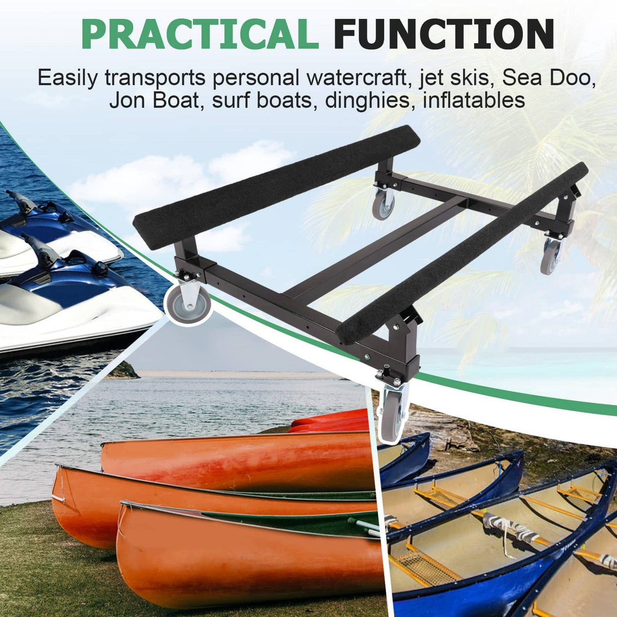 Bethesda Industrial Watercraft Dolly max 1400lbs For Kawasaki Sea-Doo Jet Ski Stand Storage Cart PWC