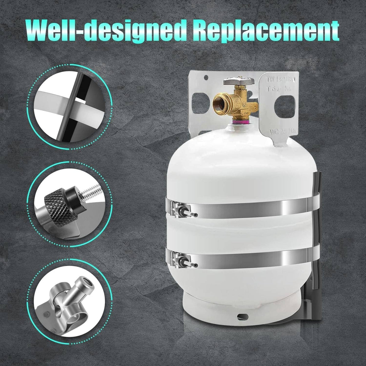 Bethesda Industrial 20lb Propane Tank Mounting Bracket Replace BKT-2290 for Vehicle RV Trailer Boat