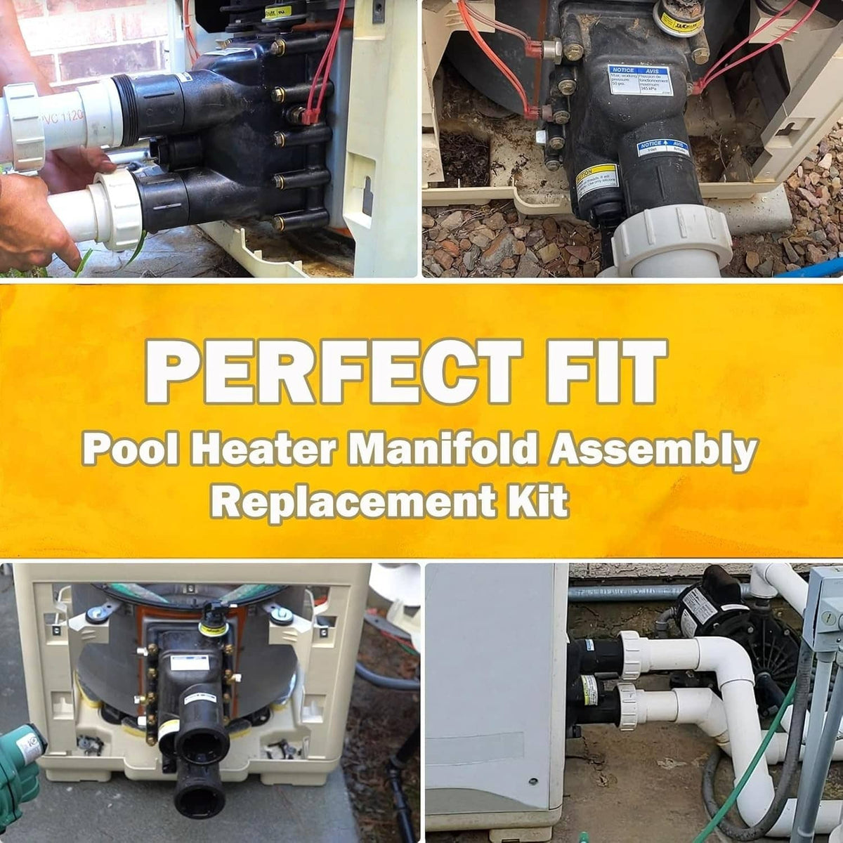 Bethesda Industrial Pool Heater Manifold Assembly Replacement Kit for Pentair MasterTemp 175, 200