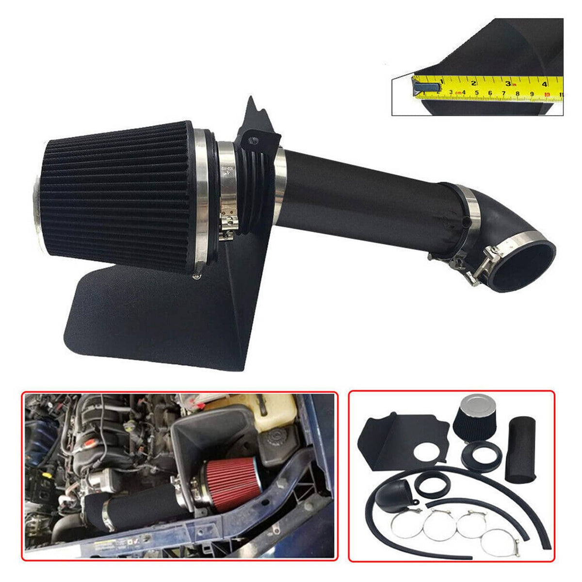 Bethesda Industrial 4" Cold Air Intake Kit + Heat Shield for 05-10 Dodge Chrysler HEMI 5.7L 6.1L V8