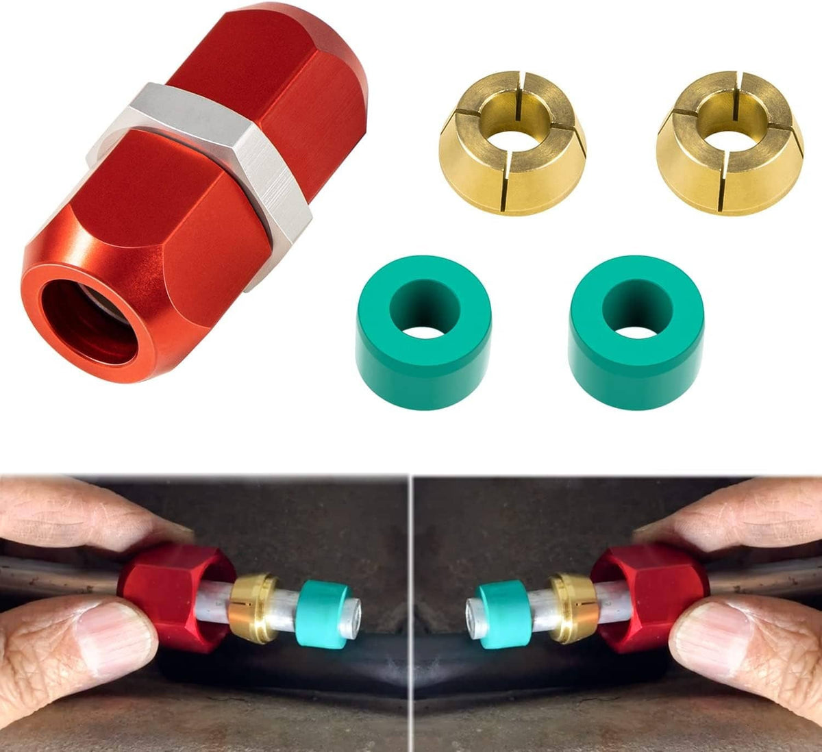 Bethesda Industrial 800-643 5/16'' Aluminum Line Splice Repair Kit 5PCS Works for A/C, coolant Etc