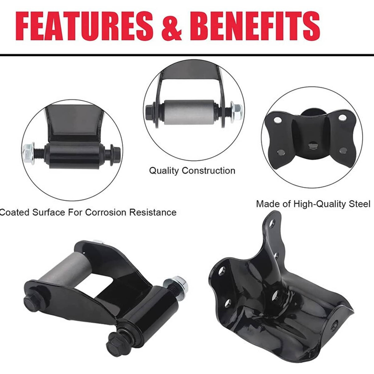 Bethesda Industrial 2Pcs Rear Leaf Spring Rear Hanger Bracket + Shackle Set for Ford Ranger Mazda