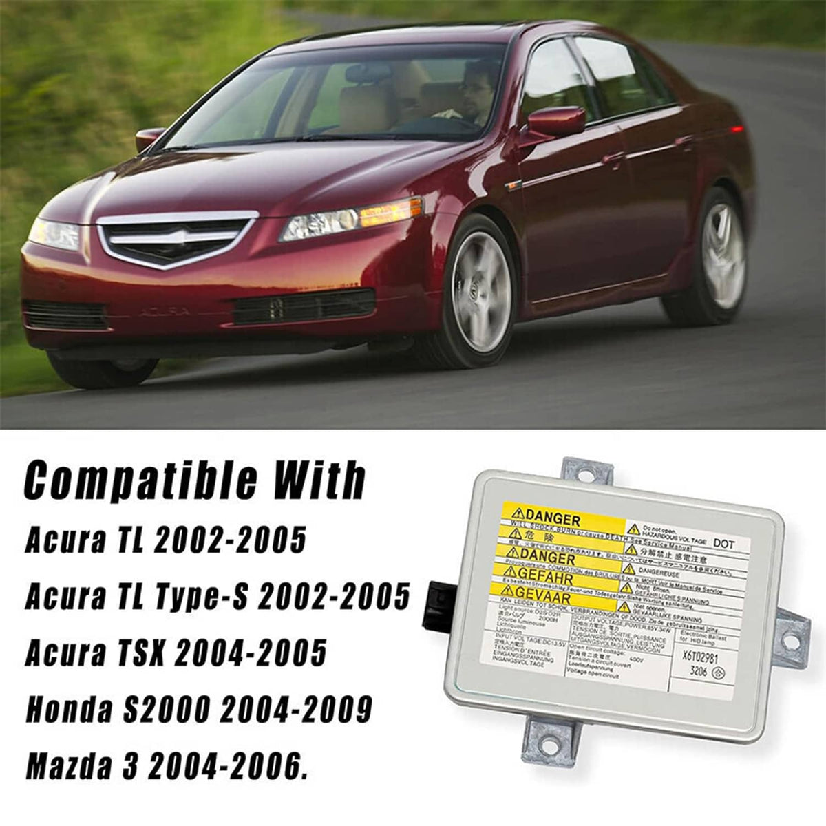 Bethesda Industrial 1 Pair For 2004-2005 Acura TSX 2.4L HID Xenon Headlight Ballast + Igniter + Bulb