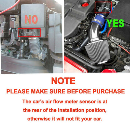 Bethesda Industrial 3" Car Cold Air Intake Filter Induction Kit Pipe Flow Hose System 76mm Alumimum