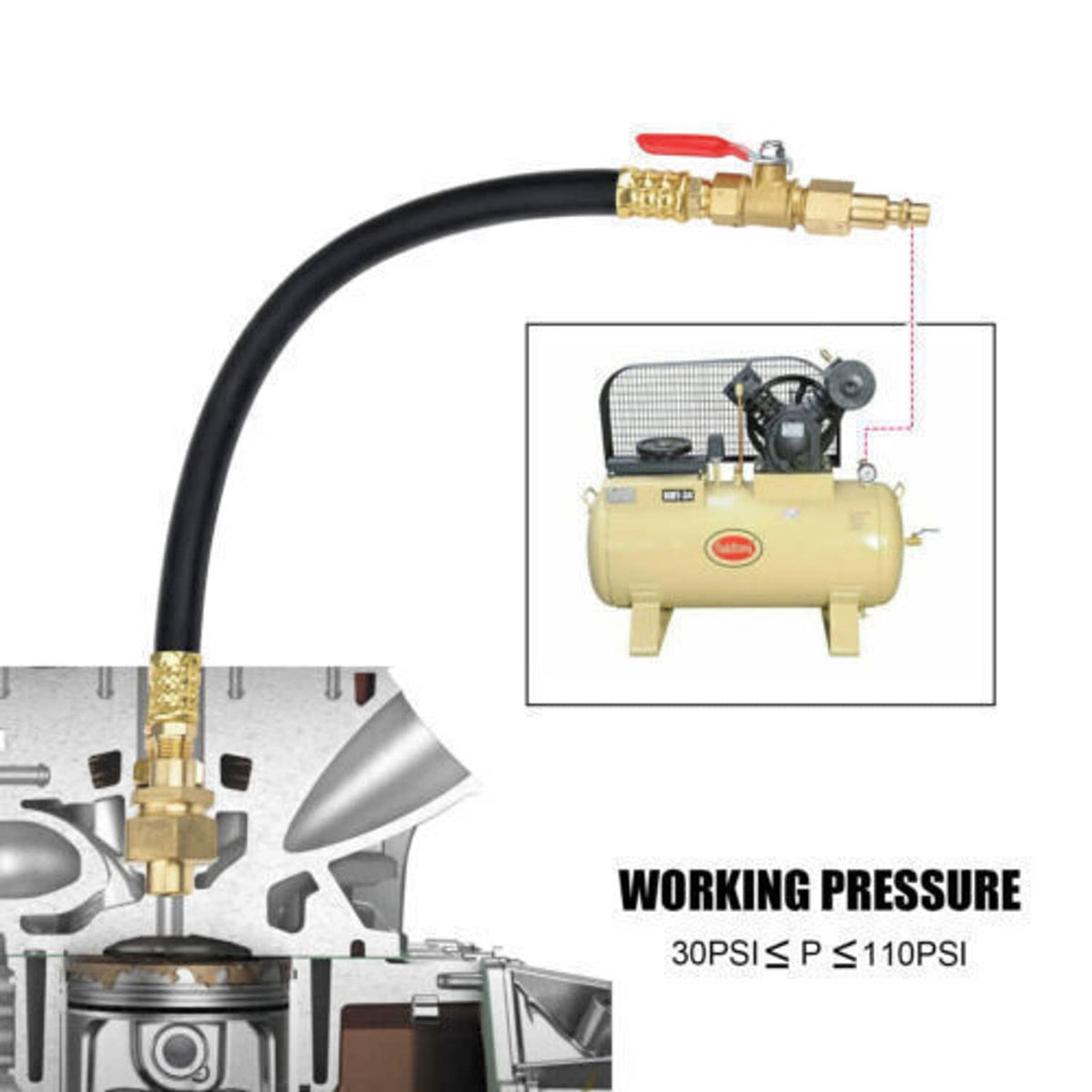 Bethesda Industrial LS LS1 Engine Valve Spring Compressor & Air Valve Holding Hose Tool For GM Chevy