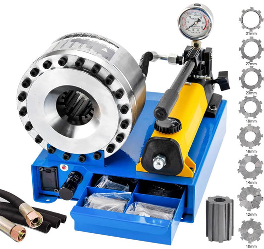 Bethesda Industrial New 5600KN Hydraulic Hose Crimper Pipe Clamping Machine w/ 8 Sets Dies 10mm-30m