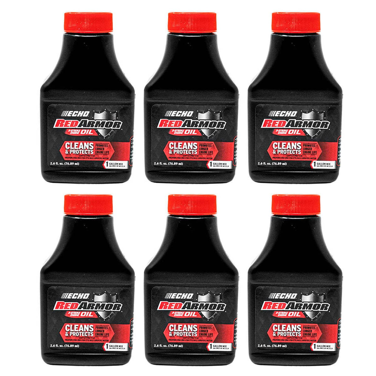 Bethesda Industrial (6) Genuine OEM ECHO Red Armor 1 Gallon Mix of 2-Cycle Oil 2.6oz 2.6 oz 6550001