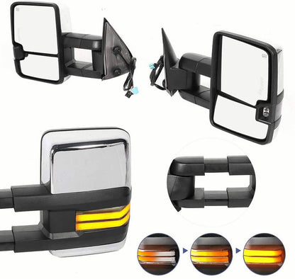 Bethesda Industrial Chrome Tow Mirror Power Heated Extend For 2003-07 Silverado Sierra Suburban 1500