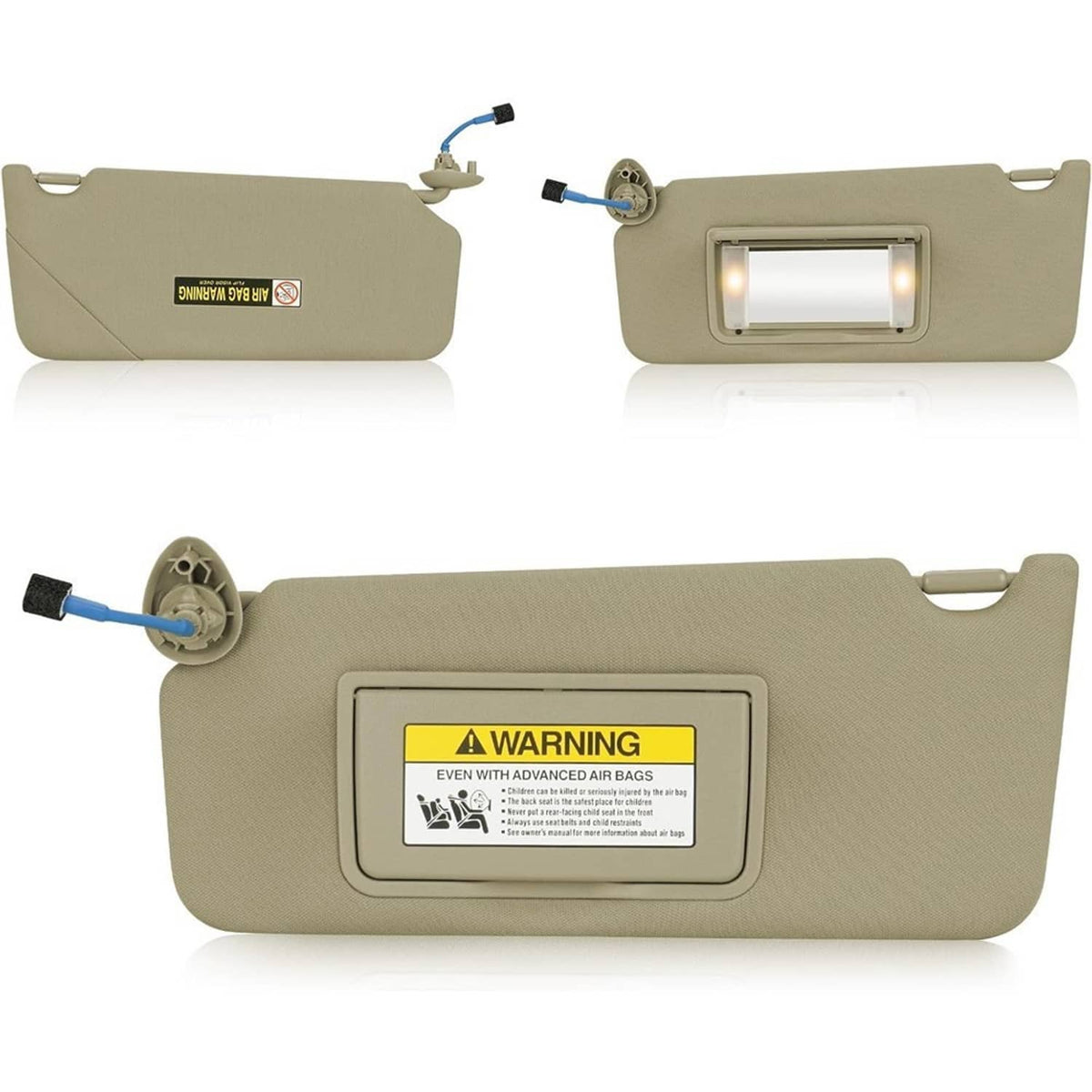 Bethesda Industrial Left Driver Side Sun Visor w/ Light & Mirror For 2008-2017 Honda Accord Beige