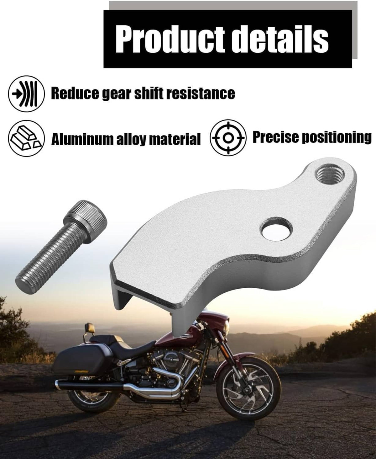 Bethesda Industrial Chrome Gear Shift Neutral Assist Bracket For Harley M8 Softail Touring Bagger