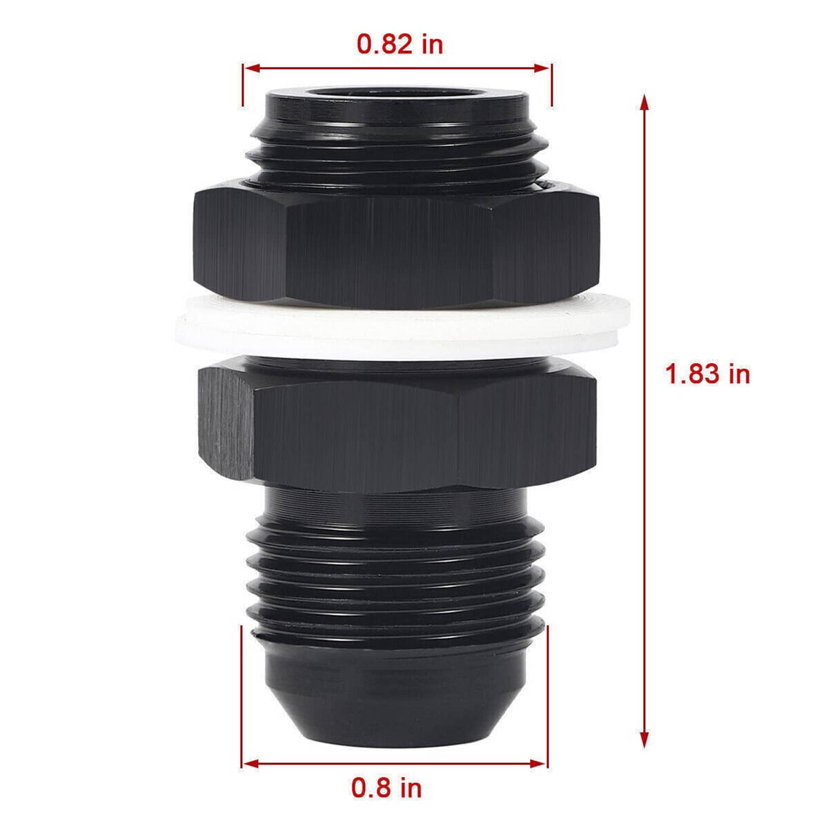 Bethesda Industrial New 2Pcs 10AN AN10 Flare Fuel Cell Bulkhead Fitting With Teflon Washer Aluminum