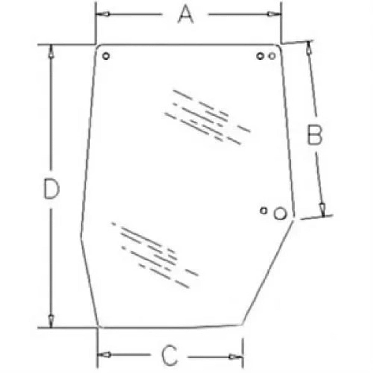 Bethesda Industrial Cab Glass - Upper Right Hand Door Glass fits Case IH 5120 5130 5140 248723A1