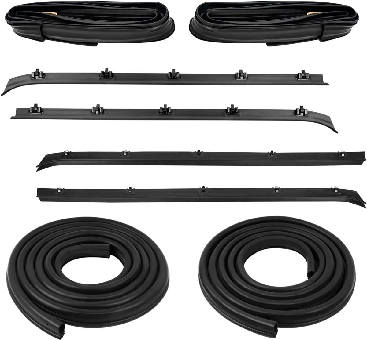 Bethesda Industrial Front Door Window Run Sweep Felts Weatherstrip Seals Kit for Chevy GMC Truck