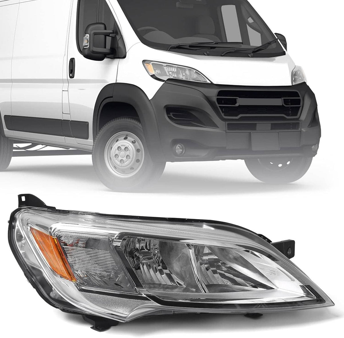 Bethesda Industrial Right Passenger Side Headlight Halogen For 2023-26 Dodge Ram Promaster 1500 2500