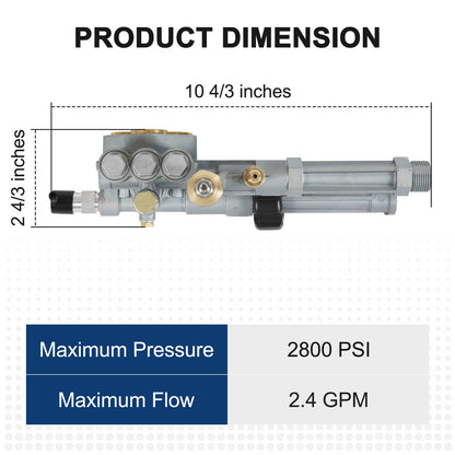 Bethesda Industrial Complete Pump Head W/ Unloader 2800 PSI for SRMW2.3G28 & SRMW2.4G28 Model Pumps